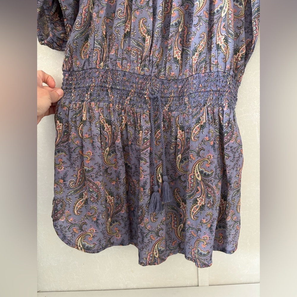 Denim & Supply Ralph Lauren purple floral 3/4 Sleeve mini dress Size L - Picture 5 of 7